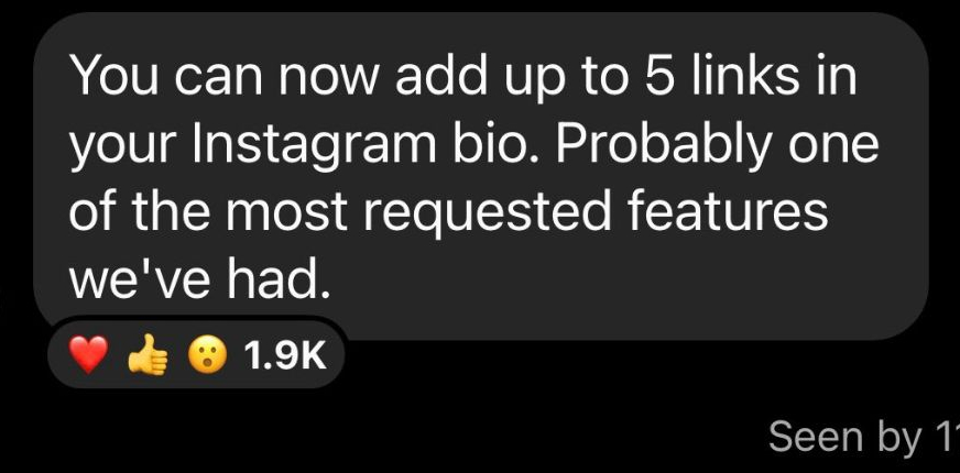 Your Instagram “Link in bio” Can Now Have Up to 5 Links